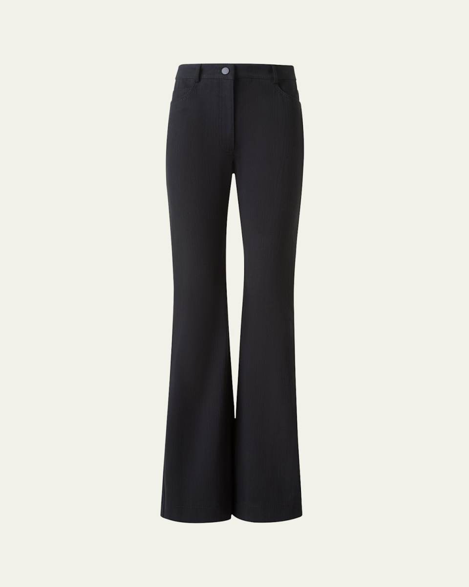 Flared Stretch Denim Tailored Pants